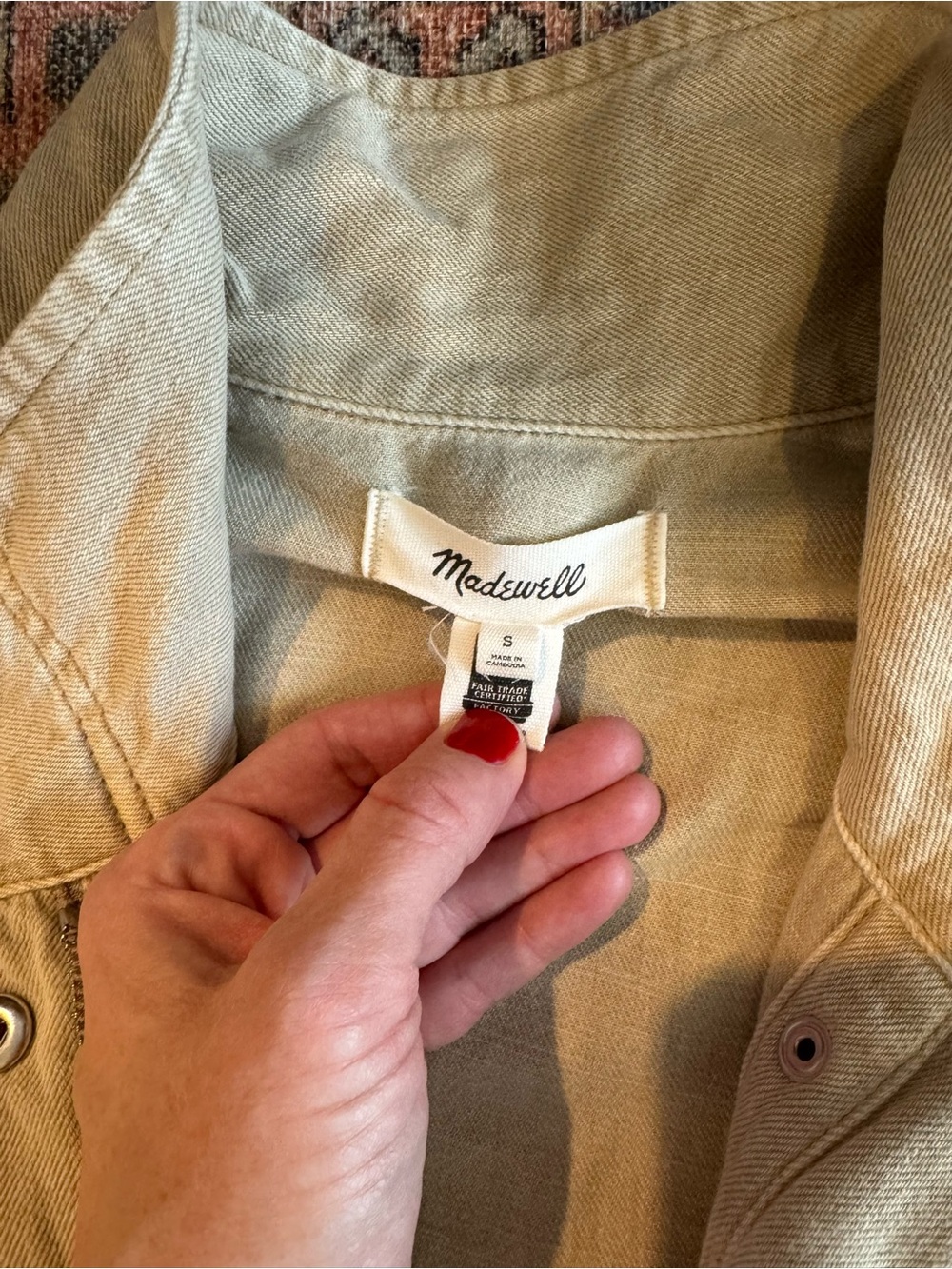 Madewell Denim Field Crop Funnel Neck Jacket in Khaki - S - Sold Out Online! - Picture 5 of 11